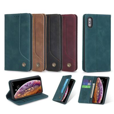 Retro Classic Strong Magnetic Type Shockproof PU Leather Wallet Phone Case for iPhone X / XS