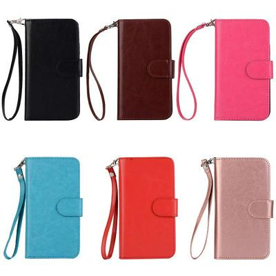 Solid Color 2 in 1 Shockproof Side Flip PU Leather + Detachable Soft TPU 9 Card Slots with Wrist Strap and Magnetic Buckle Wallet Case for Samsung Galaxy Note 9