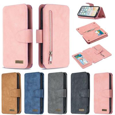 Frosted Zipper Wallet BF07 Type Detachable Scratch Resistant PU Leather Phone Case for iPhone X / XS