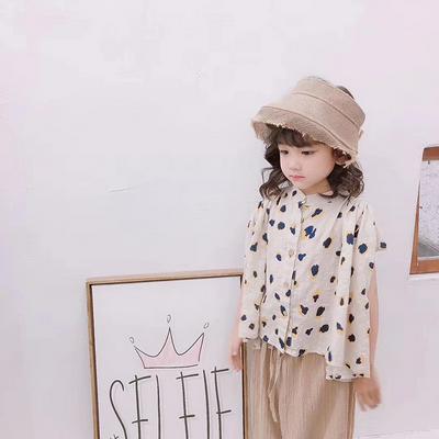 ET0311 Korean Fashion Children Boys and Girls Linen Empty Top Outdoor Folding Sun Hat