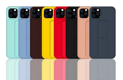 Leather Coated Phone Case for iPhone 11 Pro, Scratch Resistant Phone Cover with Hand Strap Bracket