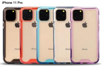 Soft Clear Phone Case for iPhone 11 Pro, Scratch Resistant Acrylic Phone Cover with Colored Bumper