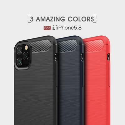 Soft Phone Case for Apple iPhone 11 Pro, Carbon Fiber TPU Phone Cover Scratch & Drop Resistant Protective Case