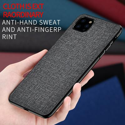Synthetic Leather Fabric Pattern Phone Case Non-slip Protective Back Cover for Apple iPhone 11 Pro