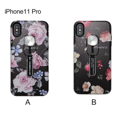 Wallet Phone Case for iPhone 11 Pro(5.8), Rose Peony Shockproof Hard Phone Cover With Colorful Magnet Car Bracket