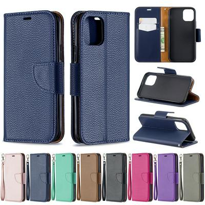 Lichee Pattern Shockproof PU Leather + Soft TPU with Card Slots Stand Wallet Protective Case for 2019 5.8inch