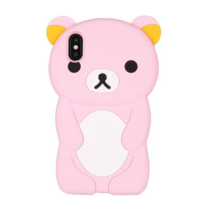 3D Cartoon Lovely Bear Pattern Anti-Slip Anti-Scratch Soft Silicone Back Cover Protective Case for iPhone Xs Max 6.5