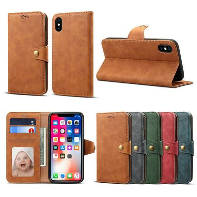 Retro Skin Imitation Cowhide Pattern Wallet Style Magnetic Flip with Picture Frame and Stand TPU + PU Leather Case for iPhone Xs Max 6.5 