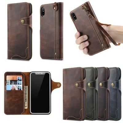  Cowhide Pattern Wallet Style Magnetic Flip with Stand Support TPU + Genuine Leather Case for iPhone Xs Max 6.5 