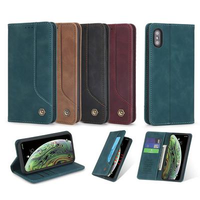 Retro Classic Strong Magnetic Type Shockproof PU Leather Wallet Phone Case for iPhone Xs Max 6.5