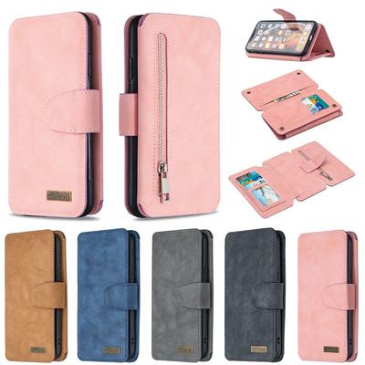 Frosted Zipper Wallet BF07 Type Detachable Scratch Resistant PU Leather Phone Case for iPhone Xs Max 6.5