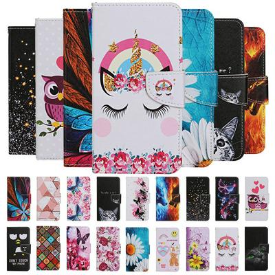 Colored Painting Wrist Strap Style Shock-Absorption Side Flip PU Leather + Soft TPU Card Slots with Magnetic Buckle and Stand Wallet Protective Case for iPhone Xs Max 6.5