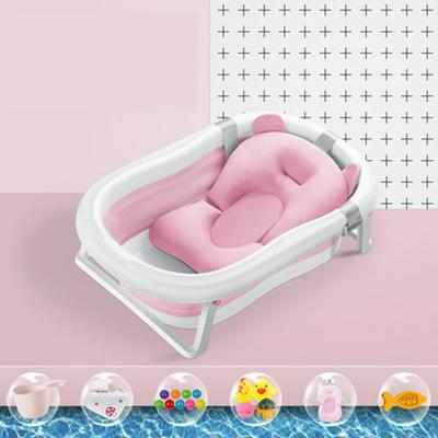 Folding Baby Bathtub Foldaway Shower Basin with Infant Sling and Mat