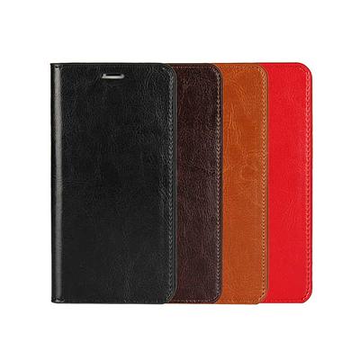 Black Red Brown Coffee Side Flip Genuine Leather + PC Card Slots with Wallet and Stand Support Protective Cover Case for iPhone X / XS