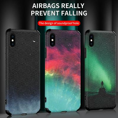 3D Color Spray Pattern Frosted 2 in 1 Four Corners Airbags Anti-Fall Sound-Proof Dust-Poof PC + Soft TPU Back Cover Case for iPhone XR 6.1