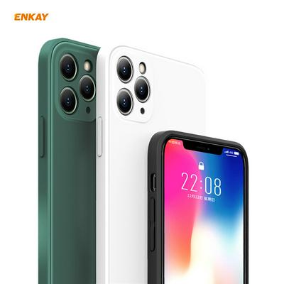 ENKAY ENK-PC066 Straight Edge Liquid Silicone Precise Hole Anti-fall Mobile Phone Protection Soft Case for iPhone 11 Pro Max(6.5)