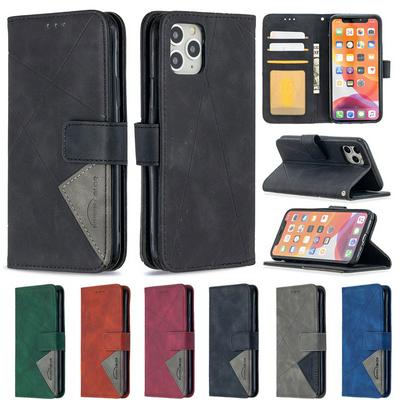 Hijab Rhombus Pattern BF05 Scratch Resistant PU Leather Phone Protective Case with Stand &Card Slots for iPhone 11 Pro (5.8)