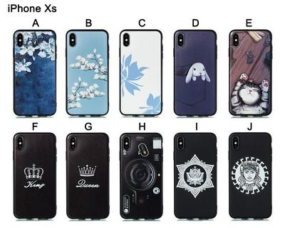 Cat Plum Snow Colored Pattern Anti-Scratch Soft TPU Back Cover Protective Case for iPhone X / XS