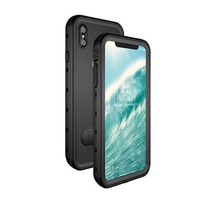 Dot Series Clear Back Waterproof Diving Underwater Hard PC + Soft TPU Hybird with Stand Holder Back Cover Protective Case for iPhone Xs Max 6.5 