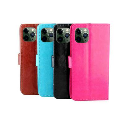 Crazy Horse Pattern PU Leather + Soft TPU Card Slots with Stand Support Wallet and Picture Frame Protective Case for Apple iPhone 11 Pro Max(6.5) 