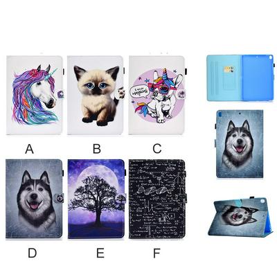 Colored Painting Side Flip Shockproof PU Leather + Soft TPU Magntic Buckle with Card Slot Stand and Pen Holder Wallet Protective Case for iPad 10.2