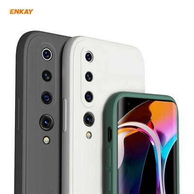 ENKAY ENK-PC075 Straight Edge Liquid Silicone Precise Hole Anti-fall Mobile Phone Protection Soft Case for Xiaomi Mi 10 5G