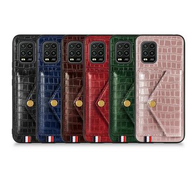 Crocodile Pattern Drop-proof Shockproof Back Cover Type PU Leather Wallet Phone Case with Lanyard and Card Slots for Xiaomi Mi 10 Lite 5G