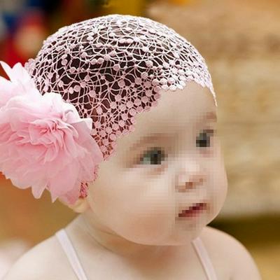 2 Large Flowers Hollow Lace Net Headdress Hair Band Beautiful Baby Princess Christmas Gifts Girls Accessories 