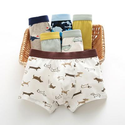 3pcs Boy's Underwear Comfortable Cotton Briefs with Simple Pattern Decoration