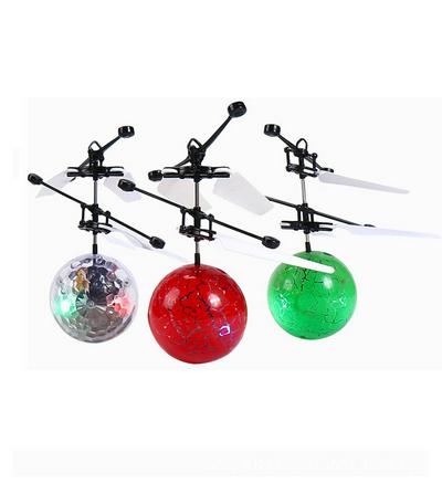Colorful Cracked Built-in Shinning LED Inductive Aircraft Helicopter Induction Flashing Induction Flying Ball Easy to Operate Kids Toy