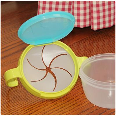 Anti Spill Double Handle 360 Rotate Children Kids Food Storage Snacks Bowl Dishes Baby Feeding Plate Tableware 