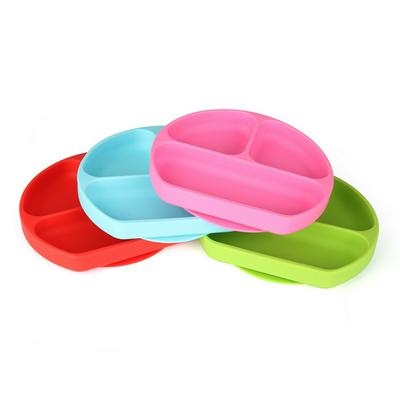 Anti-Slip Baby Silicone Dish Plate Sucking Disk Feeding Plate Baby Tableware