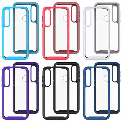 For Motorola Moto G8 Plus Starry Sky Solid Color Anti-slip Shock-proof Drop-proof Acrylic+TPU+PC Back Cover Case