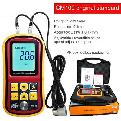 BENETECH GM100 Digital LCD display Ultrasonic Thickness Gauge Metal Testering Measuring Instruments 1.2 to 200MM Sound Velocity Meter