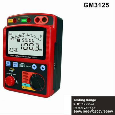 BENETECH GM3125 Digital Insulation Resistance Tester Meter Megohmmeter 5000V Insulation megger Ohm Voltmeter