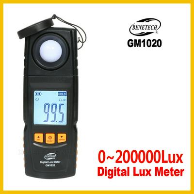 BENETECH GM1020 Digital Lux Light Meter USB LCD backlight Display Handheld Photometer Up to 200,000 Lux Meter 