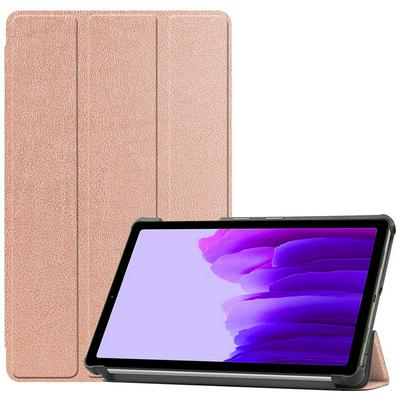 For Samsung Galaxy Tab A7 Lite T220/T225 Tri-fold Caster Pattern Anti-fall Smart Auto Sleep PU Leather Tablet Protective Cover 