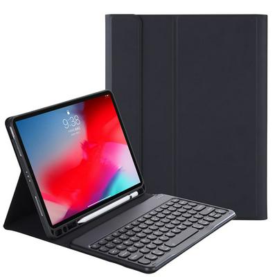 YT11B Detachable Candy Color Skin Texture Round Keycap Bluetooth Keyboard Leather Case with Pen Slot & Stand For iPad Pro 11 inch (2020) & (2018)