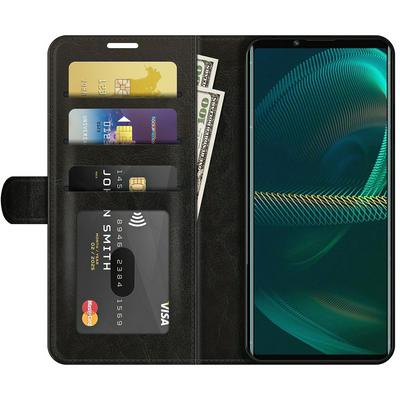 For Sony Xperia 5 Ⅲ R64 Pattern Single Folded Edge Folio Flip Leather Wallet Phone Case