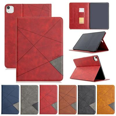 Rhombus Pattern Denim Cloth Anti-Fall Side Flip PU Leather + Soft TPU Picture Frame with Stand and Card Slots Wallet Case for iPad Pro 11 (2018) / (2020)