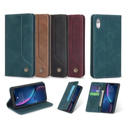 Retro Classic Strong Magnetic Type Shockproof PU Leather Wallet Phone Case for iPhone XR 6.1