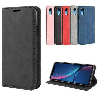 Retro Pattern PU Leather + Soft TPU Card Slots with Stand Support and Wallet Magnetic Absorb Protective Case for iPhone XR 6.1 