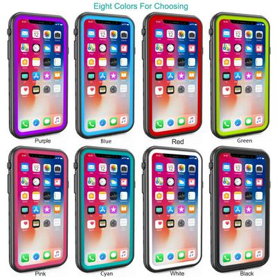 Dot Series Clear Back Waterproof Diving Underwater Hard PC + Soft TPU Hybird with Stand Holder Back Cover Protective Case for iPhone XR 6.1 