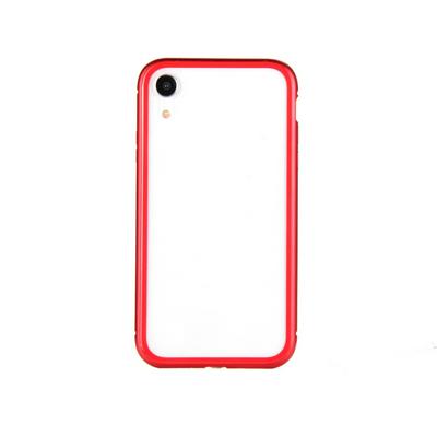 Anti-Scratch Drop-Proof Detachable Magnetic Metal Frame + Transparent 9H Tempered Glass Back Hard Case Cover for iPhone XR 6.1