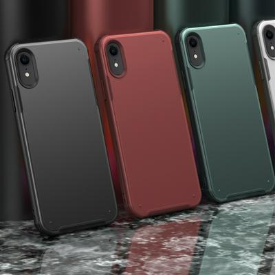 2 in 1 Detachable Solid Color Frosted Anti-Fingerprint Hard PC Back + Soft TPU Frame Back Cover Case for iPhone XR 6.1