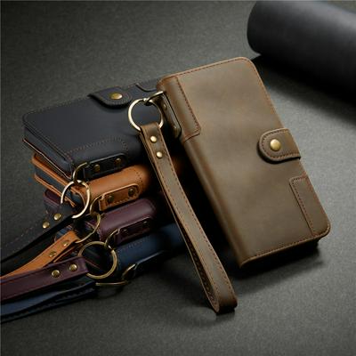 Cowhide Retro Solid Color Shockproof Flip Multifunctional PU leather Lanyard Wallet Phone Case for iPhone 12 / 12 Pro(6.1)