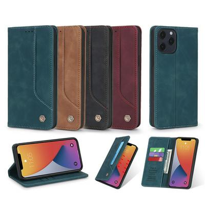 Retro Classic Strong Magnetic Type Shockproof PU Leather Wallet Phone Case for iPhone 12 / 12 Pro(6.1)