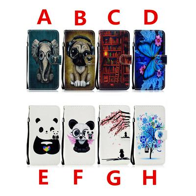 Colored Painting Side Flip Shockproof PU Leather Wallet Phone Case with Card Slots and Wrist Strap for iPhone 12(6.1)