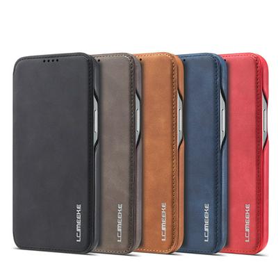 Simple Business Magnetic Absorption Anti-fall and Shockproof Folio PU Leather Phone Case with Credit Card Slot for iPhone 12 /12 Pro(6.1)