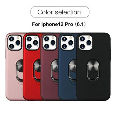 Anti-Scratch Shockproof 2 in 1 Detachable Hard PC + Soft TPU with Pull Ring Kickstand Back Cover Case for iPhone 12 (6.1)